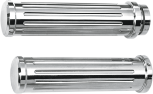 Chrome Billet Grips Silver, 2, nordicamoto.ro