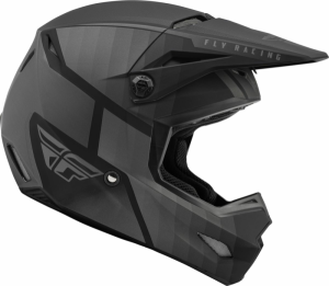 Fly ECE Kinetic Drift gyermek motoros sisak, fekete/szénszürke, nordicamoto.ro