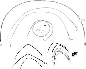 Complete Stainless Braided Handlebar Cable/brake Line Kit Silver, 1, nordicamoto.ro