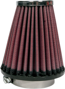 Universal Round Tapered Type Clamp-on Air Filter Black, Red