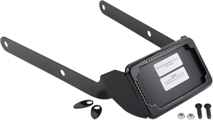 Curved License Plate Frame And Mount With License Plate Light Black, 1, nordicamoto.ro