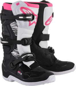 Alpinestar Stella Tech 3 női csizma – fekete, fehér, rózsaszín