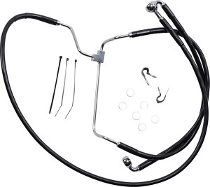 Extended Length Black Vinyl Brake Line Kit Black Oversize [+203 mm (8'')], 1, nordicamoto.ro