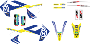 Trophy Graphic Kit With Seat Cover Yellow, White, Blue, 2, nordicamoto.ro