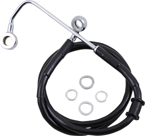 Extended Length Stainless Steel Brake Line Black, Vinyl Coated