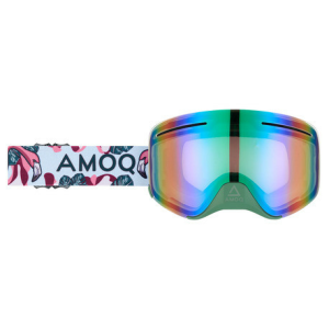 AMOQ Vision Vent+ motoros szán szemüveg „Tropical – Green Mirror” mágneses lencsével, nordicamoto.ro