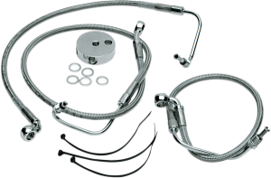 Stainless Steel Brake Line Kit Silver, Clear-coated