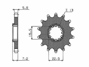 Powerdrive Countershaft Sprocket Black, Parkerized