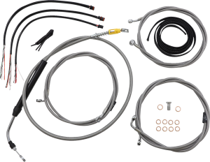 Complete Stainless Braided Handlebar Cable/brake Line Kit Silver, 1, nordicamoto.ro