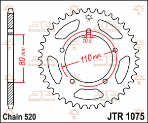 JT SPROCKETS hátsó lánckerék, természetes színű, 2, nordicamoto.ro