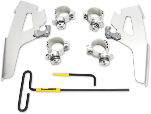 Fats/slim Windshield Trigger-lock Complete Mount Kit Polished