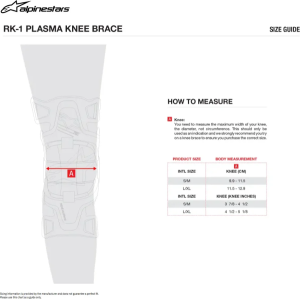 Alpinestars Rk-1 Plasma fekete/piros térdvédők, S/M méret, 2, nordicamoto.ro