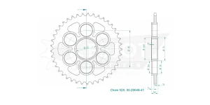 Standard Sprocket Rear 525 Zinc Plated, 2, nordicamoto.ro