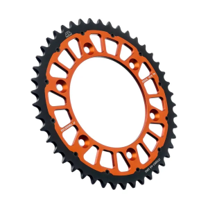 JT SPROCKETS Twinstar acél-alumínium hibrid lánckerék, fekete, narancssárga , nordicamoto.ro