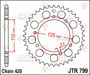 JT SPROCKETS hátsó lánckerék, természetes színű, 2, nordicamoto.ro