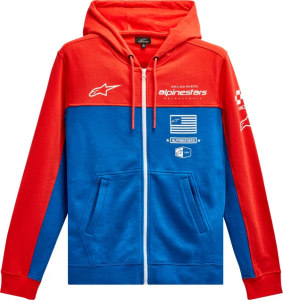 H Block Hoodie Blue, Red 