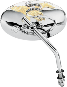 Live To Ride Custom Mirrors Gold, Chrome