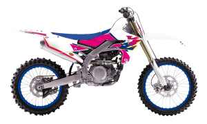 Graphic Kit Retro With Seat Cover White, Pink, Blue
