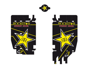 Rockstar Rad Louver Decals Black, Yellow, 3, nordicamoto.ro
