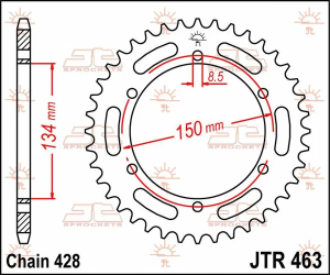 JT SPROCKETS hátsó lánckerék, természetes színű, 2, nordicamoto.ro
