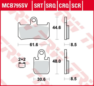 TRW szinterezett első fékbetétek (közúti/pálya) a YAMAHA YZF R1 (2006–2014), az MT-01 1700 (2005–2012) és az XV 1700 V-MAX (2009–2016) modellekhez, nordicamoto.ro