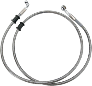 Extended Length Stainless Steel Brake Line Kit Silver, Clear-coated