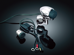 Electrical Power Point With Handlebar Mount Black, Chrome, 1, nordicamoto.ro