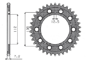 Works Triplestar Aluminum Rear Sprocket Natural, 1, nordicamoto.ro