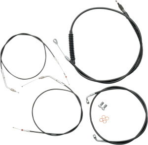 Standard Black Vinyl Braided Handlebar Cable/brake Line Kit Black
