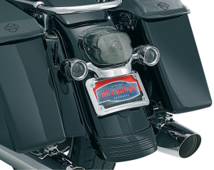 Curved License Plate Mount With Frame Chrome, 1, nordicamoto.ro