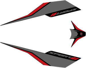Scooter Decals Black, Gray, Red, 2, nordicamoto.ro