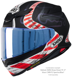 SHOEI NXR2 KNEE DOWN TC-5 teljes arcú sisak, fekete/piros/matt fehér, S-es méret, 4, nordicamoto.ro