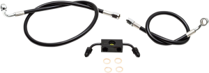 Black Braided Brake Line Kit Black 38 cm - 43 cm (15' - 17'), 1, nordicamoto.ro