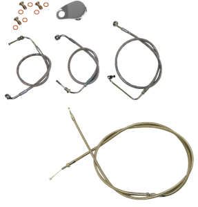 Standard Stainless Braided Handlebar Cable/brake Line Kit Silver, 2, nordicamoto.ro