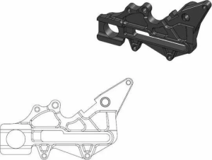 OEM féknyereg-rögzítő konzol, fekete, 1, nordicamoto.ro