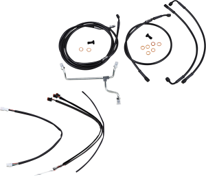 Complete Black Vinyl Handlebar Cable/line Kit For Ape Hanger Handlebars Black
