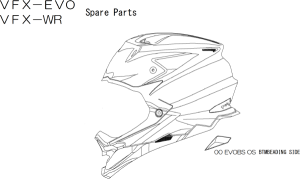 SHOEI VFW06/VFWR sisak alsó oldalsó panel – fehér, 1, nordicamoto.ro