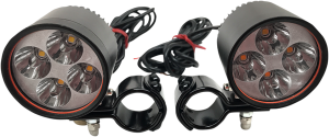 2(r) Led Driving Lights With 1-1/4(r) Clamps Black, 2, nordicamoto.ro