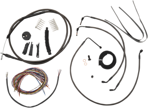 Complete Midnight Braided Handlebar Cable/brake Line Kit Black, 1, nordicamoto.ro