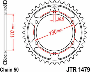 JT SPROCKETS indukciós edzésű, fekete-cink bevonatú hátsó lánckerék, fekete, cink 