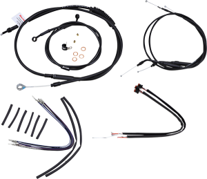 Complete Black Vinyl Handlebar Cable/line Kit For Ape Hanger Handlebars Black, 1, nordicamoto.ro