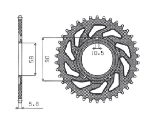Steel Rear Sprocket Natural, 1, nordicamoto.ro