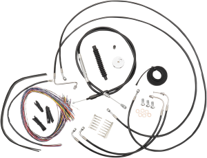 Complete Black Vinyl Braided Handlebar Cable/brake Line Kit Black, 1, nordicamoto.ro