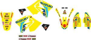 Blackbird Racing Replica Team Suzuki Ksrt 2022 Graphics Kit Yellow, Blue
