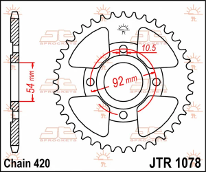 JT SPROCKETS hátsó lánckerék, természetes színű 