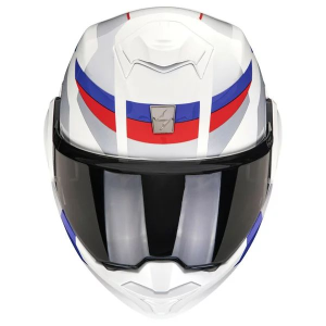 SCORPION EXO-TECH EVO PRO ACUTI M moduláris, hátrafelé nyitható sisak, fehér/kék/piros, 2, nordicamoto.ro