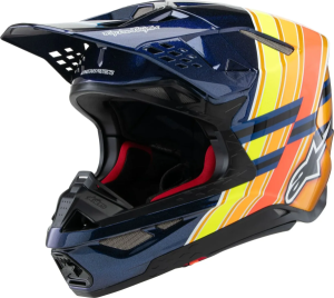 Alpinestars S-M10 Tld 25 sisak, kék/narancssárga/sárga