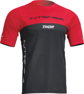 MTB pólók, Thor Intense Assist Censis MTB póló, fekete/piros, nordicamoto.ro