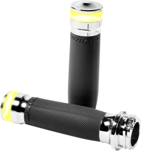 Vision Series Contour Led Turn Signal Grips Silver