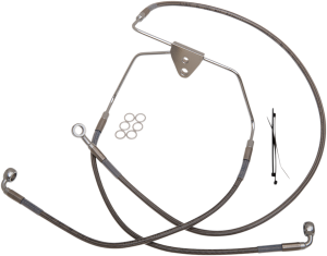 Extended Length Stainless Steel Brake Line Kit Silver, Clear-coated